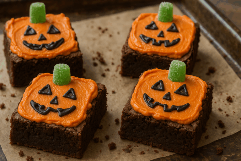 Jack-o’-Lantern Brownies: Easy Halloween Recipe
