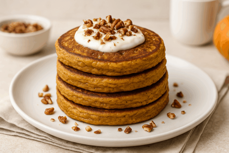 Pumpkin Protein Pancakes That Don’t Taste Like Cardboard