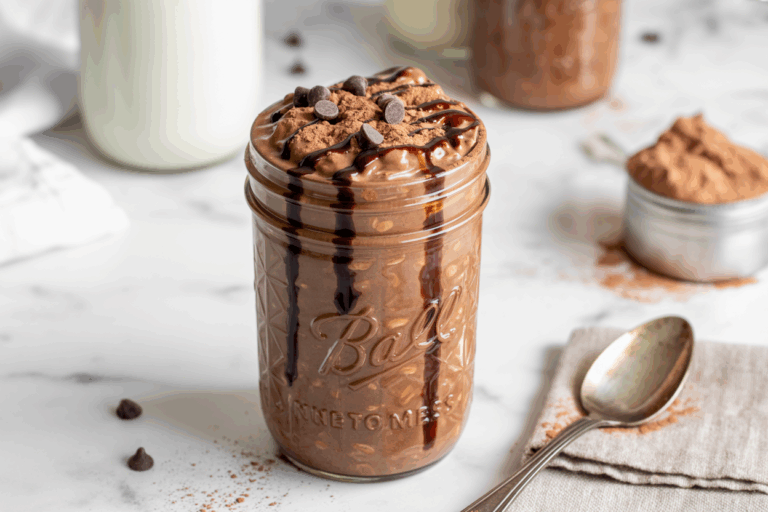 Brownie Batter Protein Overnight Oats