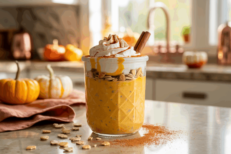 Pumpkin Cheesecake Protein Overnight Oats Recipe
